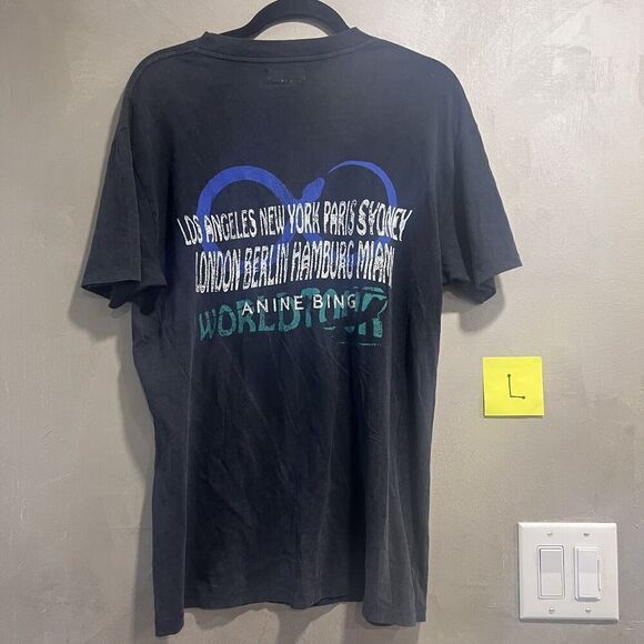 Anine Bing Walker Tee Viper Washed Black Blue Large NEW - Picture 3 of 8
